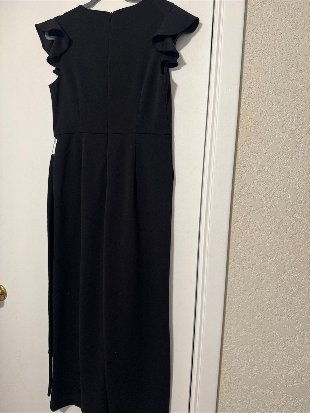 Elegant Black Ruffle Sleeve Women's Jumpsuit